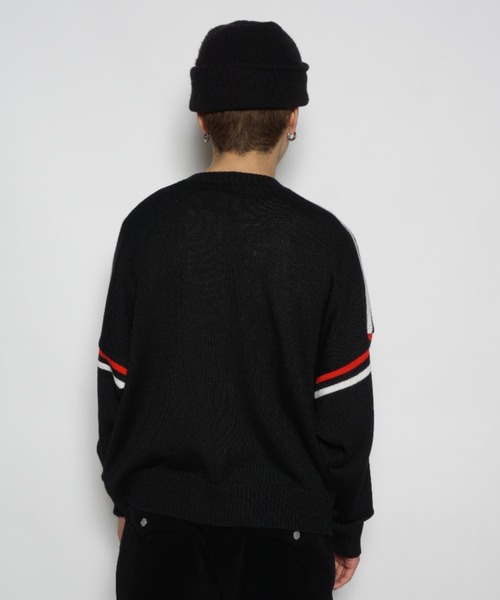 superNova.(スーパーノヴァ)の「Big line knit(ニット/セーター・メンズ・ブラック・S)」の6枚目の写真