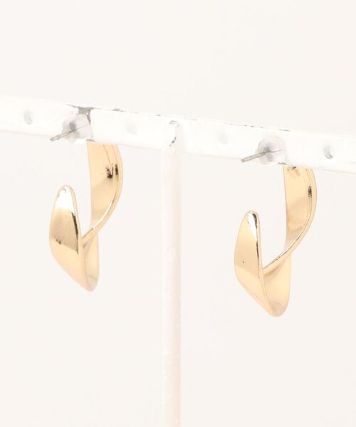 tone(トーン)の「【Belle】ツイストメタルバックキャッチピアス(両耳用)(MA)(ピアス(両耳用)・レディース・シルバー/ゴールド・FREE)」の4枚目の写真