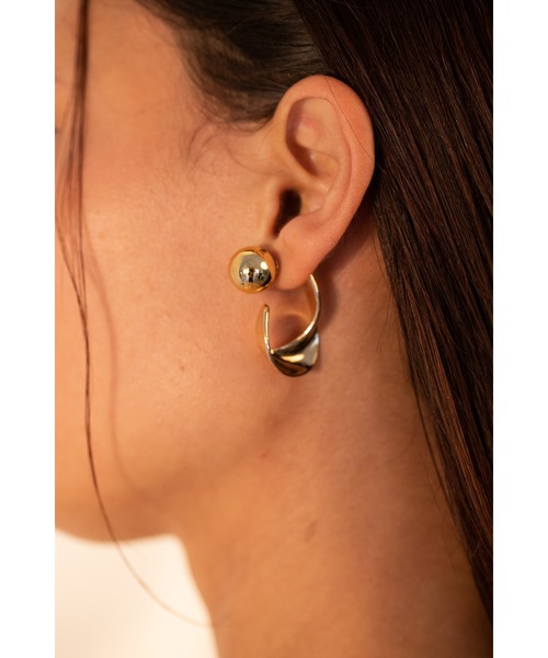 tone(トーン)の「【Belle】ツイストメタルバックキャッチピアス(両耳用)(MA)(ピアス(両耳用)・レディース・シルバー/ゴールド・FREE)」の21枚目の写真