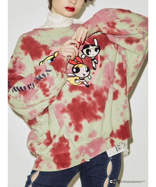 jouetie（ジュエティ）の「ThePowerpuffGirlsプルオーバー【コラボ/スウェット】（スウェット・レディース・グリーン/ピンク/パープル・MEDIUM）」の7枚目の写真