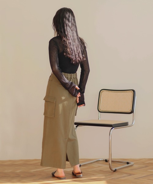 hellam（へラム）の「シアーラメニットプルオーバー（その他トップス・レディース・ベージュ系/ブラック/イエロー・FREE）」の7枚目の写真