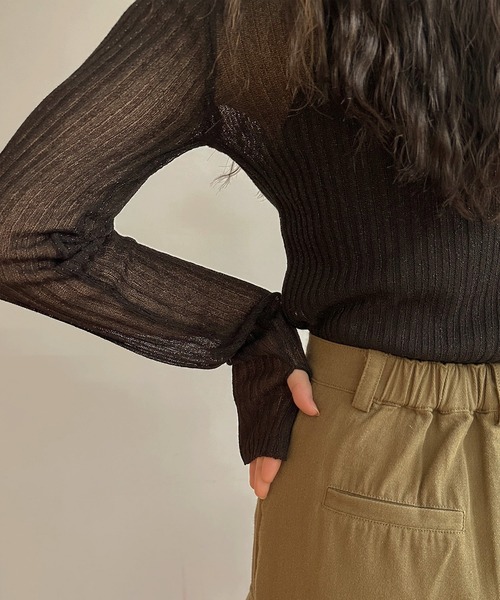 hellam（へラム）の「シアーラメニットプルオーバー（その他トップス・レディース・ベージュ系/ブラック/イエロー・FREE）」の22枚目の写真