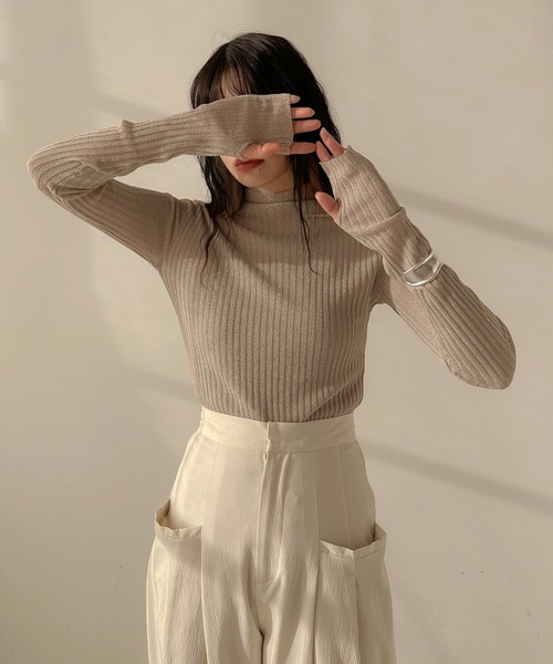 hellam（へラム）の「シアーラメニットプルオーバー（その他トップス・レディース・ベージュ系/ブラック/イエロー・FREE）」の8枚目の写真