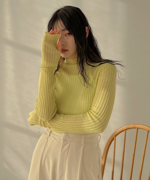 hellam（へラム）の「シアーラメニットプルオーバー（その他トップス・レディース・ベージュ系/ブラック/イエロー・FREE）」の16枚目の写真