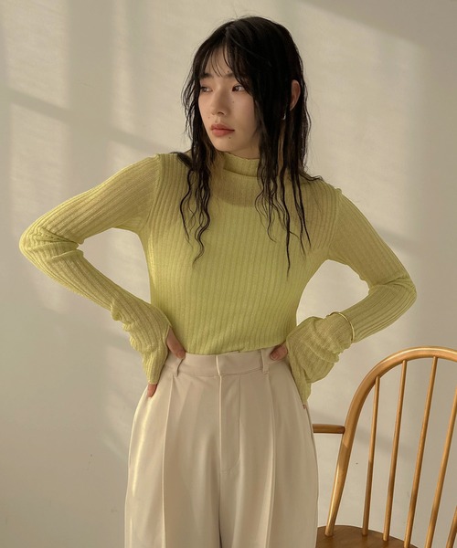 hellam（へラム）の「シアーラメニットプルオーバー（その他トップス・レディース・ベージュ系/ブラック/イエロー・FREE）」の21枚目の写真