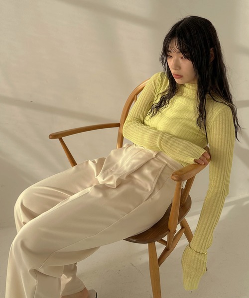 hellam（へラム）の「シアーラメニットプルオーバー（その他トップス・レディース・ベージュ系/ブラック/イエロー・FREE）」の14枚目の写真