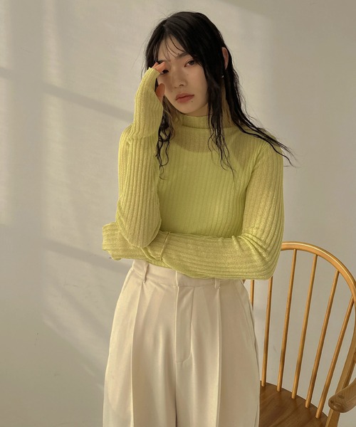 hellam（へラム）の「シアーラメニットプルオーバー（その他トップス・レディース・ベージュ系/ブラック/イエロー・FREE）」の12枚目の写真