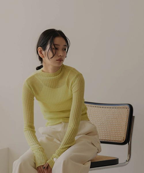 hellam（へラム）の「シアーラメニットプルオーバー（その他トップス・レディース・ベージュ系/ブラック/イエロー・FREE）」の6枚目の写真