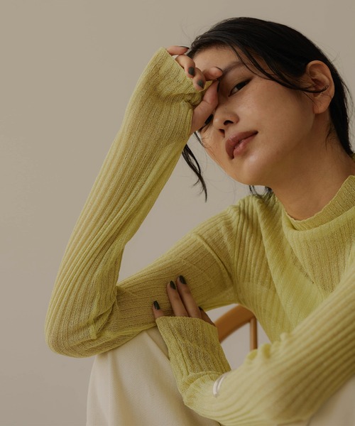 hellam（へラム）の「シアーラメニットプルオーバー（その他トップス・レディース・ベージュ系/ブラック/イエロー・FREE）」の9枚目の写真