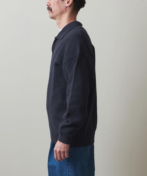Steven Alan(スティーブンアラン)の「<Steven Alan> CTN HMP SKIPPER -LOOSE/ニット(ニット/セーター・メンズ・ネイビー/ダークグレー・S/M/L/XL)」の4枚目の写真