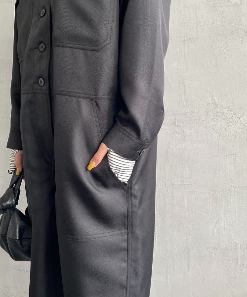 UNIVERSAL OVERALL（ユニバーサルオーバーオール）の「[UNIVERSAL OVERALL/ユニバーサルオーバーオール] 別注 ドライツイル オールインワン（つなぎ/オールインワン・レディース・ブラック/ベージュ・S/M）」の10枚目の写真