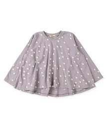 ドットカットベロアジャガード フレアー 長袖Tシャツ