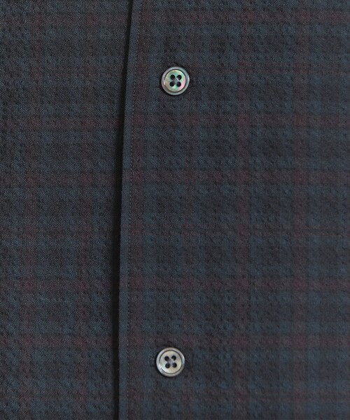 BEAUTY&YOUTH UNITED ARROWS（ビューティーアンドユースユナイテッドアローズ）の「シアサッカー キャンプカラー ショートスリーブ グランデシャツ（シャツ/ブラウス・メンズ・ネイビー/ブラック/オフホワイト・S/M/L/XL）」の8枚目の写真