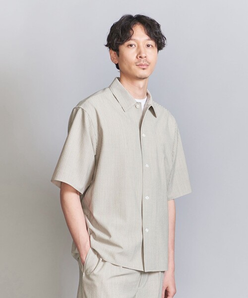 BEAUTY&YOUTH UNITED ARROWS（ビューティーアンドユースユナイテッドアローズ）の「シアサッカー キャンプカラー ショートスリーブ グランデシャツ（シャツ/ブラウス・メンズ・ネイビー/ブラック/オフホワイト・S/M/L/XL）」の16枚目の写真