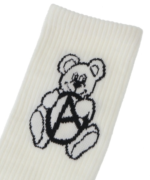 Candy Stripper(キャンディストリッパー)の「ANARCHY BEAR RIB ソックス(ソックス/靴下・レディース・パープル/オフホワイト/ブルー/ブラック・FREE)」の7枚目の写真