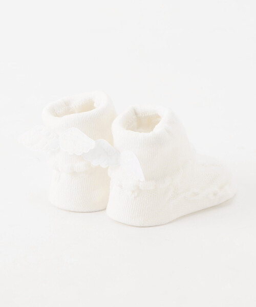 COMME CA ISM（コムサイズム）の「羽モチーフ　カップ入り　折り返しソックス(9-12cm)（ソックス/靴下・キッズ・ホワイト/ピンク・9-12cm）」の3枚目の写真