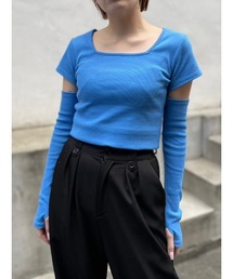 ENVYM | ＥロゴスリーブカットＴＯＰＳ(Tシャツ/カットソー)