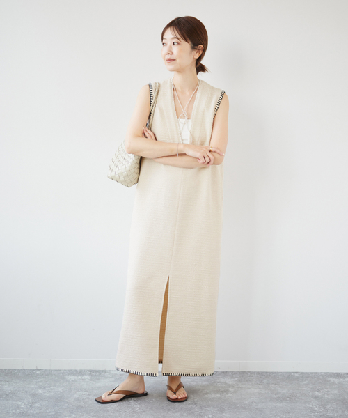 plage（プラージュ）の「GIOLICA ステッチ V/N ワンピース（ワンピース・レディース・アイボリー・FREE）」の2枚目の写真