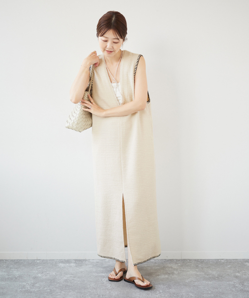 plage（プラージュ）の「GIOLICA ステッチ V/N ワンピース（ワンピース・レディース・アイボリー・FREE）」の20枚目の写真