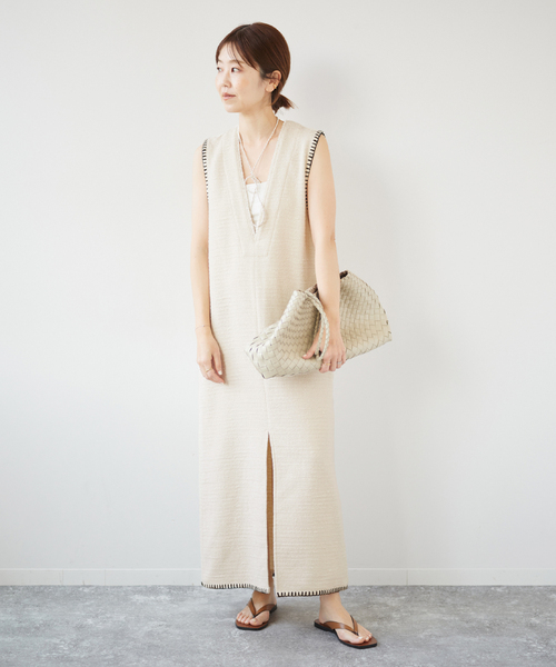 plage（プラージュ）の「GIOLICA ステッチ V/N ワンピース（ワンピース・レディース・アイボリー・FREE）」の13枚目の写真