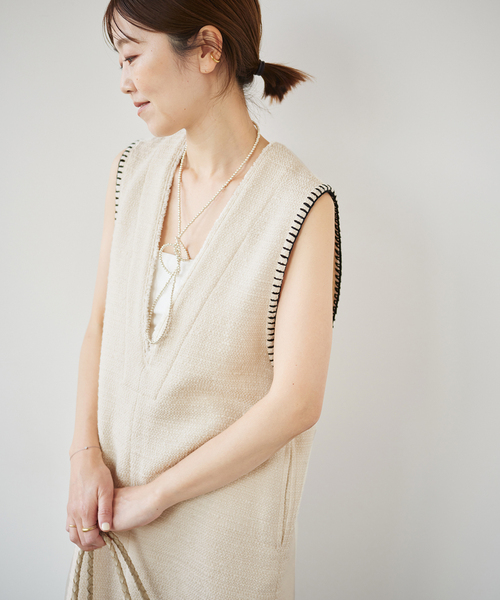 plage（プラージュ）の「GIOLICA ステッチ V/N ワンピース（ワンピース・レディース・アイボリー・FREE）」の15枚目の写真