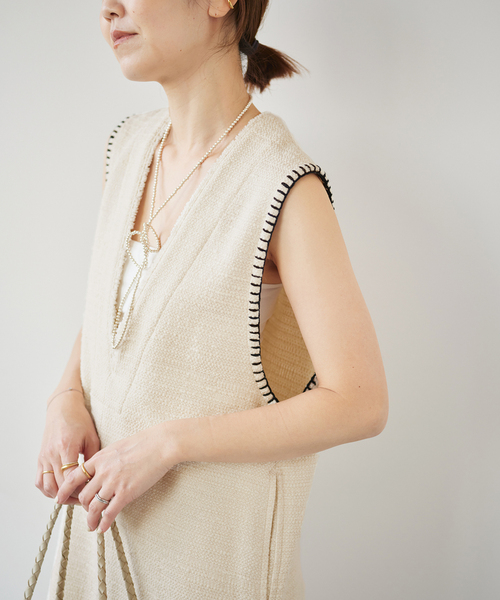 plage（プラージュ）の「GIOLICA ステッチ V/N ワンピース（ワンピース・レディース・アイボリー・FREE）」の11枚目の写真