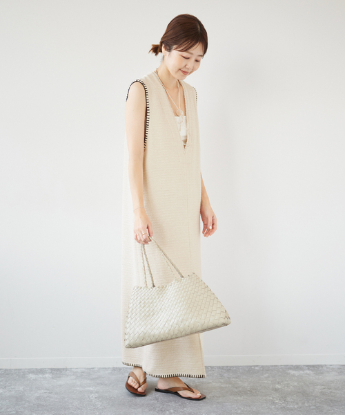 plage（プラージュ）の「GIOLICA ステッチ V/N ワンピース（ワンピース・レディース・アイボリー・FREE）」の3枚目の写真