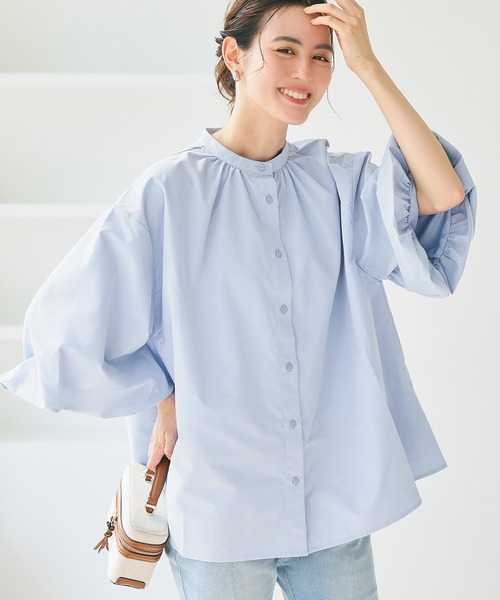 セール】パリフワ袖ボリュームテールカットブラウス（シャツ/ブラウス