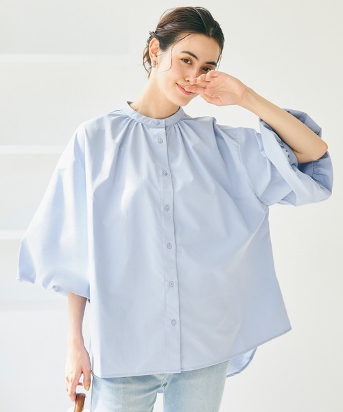 coca（coca）（コカ）の「パリフワ袖ボリュームテールカットブラウス（シャツ/ブラウス・レディース・ブルー/ホワイト・M/L）」の16枚目の写真