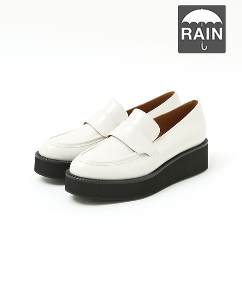 PICHE ABAHOUSE（ピシェ アバハウス）の「【生活防水】厚底ローファー（レインシューズ・レディース・ブラック/アイボリー/ボルドー・38/39/36/37/35）」の2枚目の写真