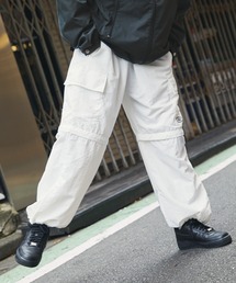 ナイロン2wayワイドカーゴパンツ サイドライン