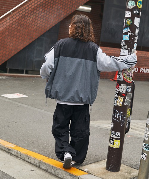 MSG（エムエスジー）の「ナイロン2wayワイドカーゴパンツ　サイドライン（カーゴパンツ・メンズ・オフホワイト/ベージュ/ライム/ブラック/ブラック系・L/M/S/XL）」の22枚目の写真