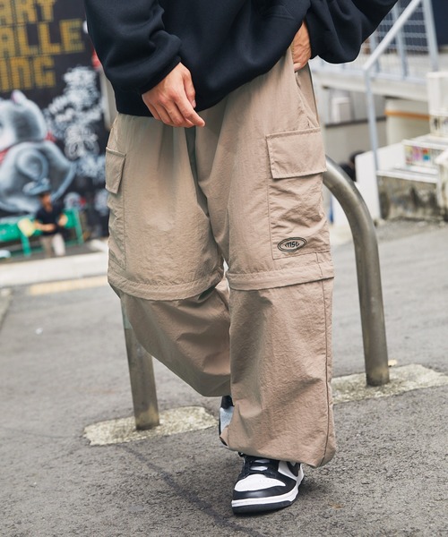 MSG（エムエスジー）の「ナイロン2wayワイドカーゴパンツ　サイドライン（カーゴパンツ・メンズ・オフホワイト/ベージュ/ライム/ブラック/ブラック系・L/M/S/XL）」の20枚目の写真