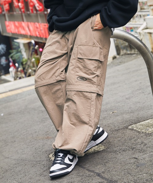 MSG（エムエスジー）の「ナイロン2wayワイドカーゴパンツ　サイドライン（カーゴパンツ・メンズ・オフホワイト/ベージュ/ライム/ブラック/ブラック系・L/M/S/XL）」の19枚目の写真