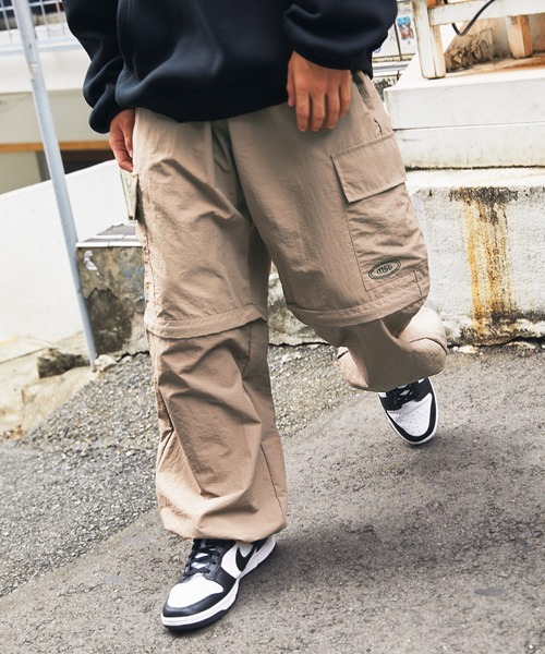 MSG（エムエスジー）の「ナイロン2wayワイドカーゴパンツ　サイドライン（カーゴパンツ・メンズ・オフホワイト/ベージュ/ライム/ブラック/ブラック系・L/M/S/XL）」の18枚目の写真