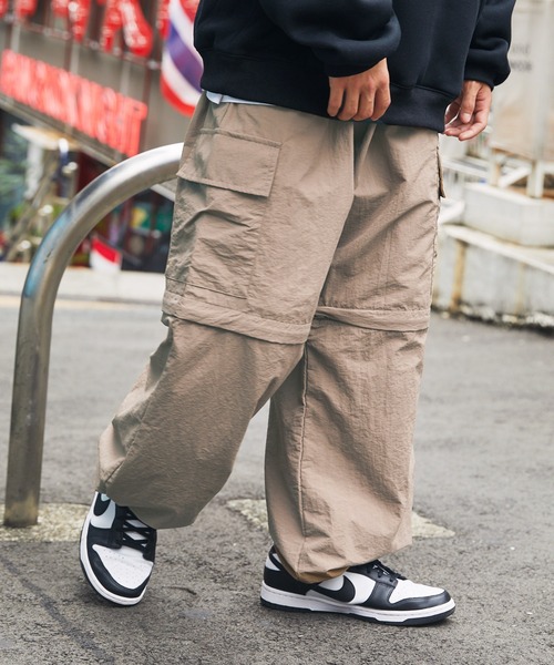 MSG（エムエスジー）の「ナイロン2wayワイドカーゴパンツ　サイドライン（カーゴパンツ・メンズ・オフホワイト/ベージュ/ライム/ブラック/ブラック系・L/M/S/XL）」の17枚目の写真