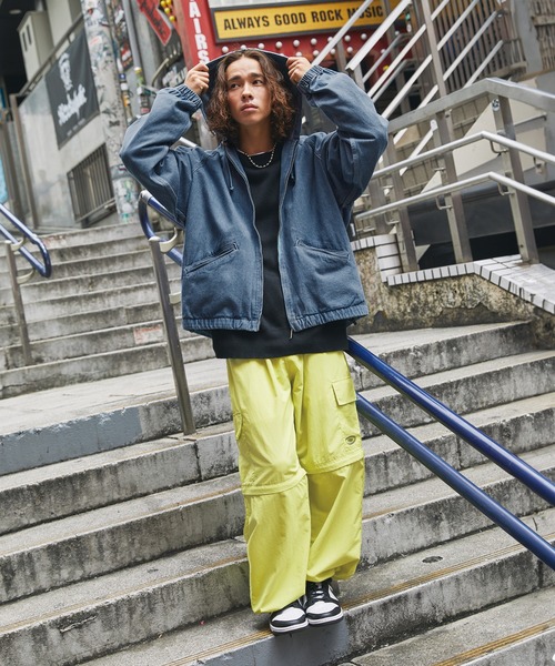 MSG（エムエスジー）の「ナイロン2wayワイドカーゴパンツ　サイドライン（カーゴパンツ・メンズ・オフホワイト/ベージュ/ライム/ブラック/ブラック系・L/M/S/XL）」の6枚目の写真