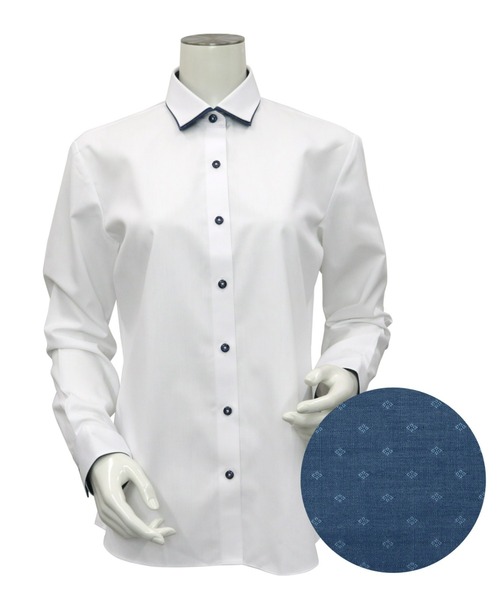 TOKYO SHIRTS(トウキョウシャツ)の「透け防止 形態安定ノーアイロン ワイド 長袖ビジネスワイシャツ(ビジネスシャツ・レディース・ホワイト・S/XL/LL/M/L)」の3枚目の写真