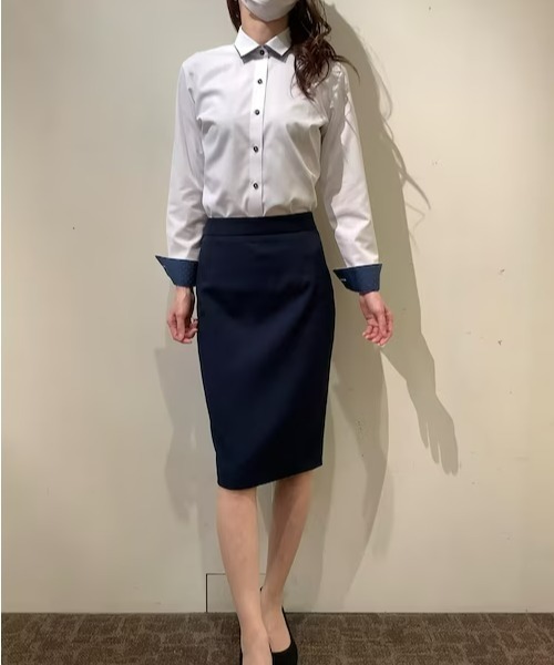 TOKYO SHIRTS(トウキョウシャツ)の「透け防止 形態安定ノーアイロン ワイド 長袖ビジネスワイシャツ(ビジネスシャツ・レディース・ホワイト・S/XL/LL/M/L)」の8枚目の写真