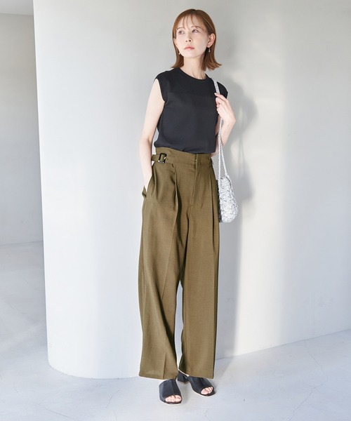 ROPE' PICNIC（ロペピクニック）の「Beauty knit/デコルテシアーゼロスリーブニットプルオーバー（ニット/セーター・レディース・ブラック/ホワイト系その他5/ブルー系その他4/オフホワイト/イエロー系その他・38）」の6枚目の写真