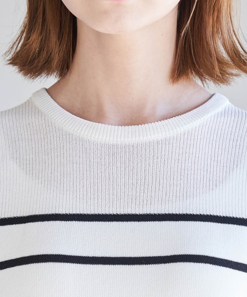 ROPE' PICNIC（ロペピクニック）の「Beauty knit/デコルテシアーゼロスリーブニットプルオーバー（ニット/セーター・レディース・ブラック/ホワイト系その他5/ブルー系その他4/オフホワイト/イエロー系その他・38）」の17枚目の写真