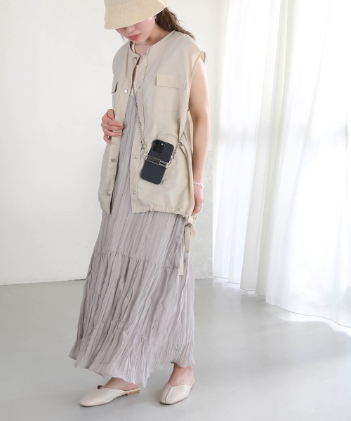 Bab（バブ）の「【低身長向けサイズあり】シワプリーツジャンパーワンピース（ジャンパースカート・レディース・アイボリー/モカ/ライトグレー/ブラック・S/M）」の19枚目の写真