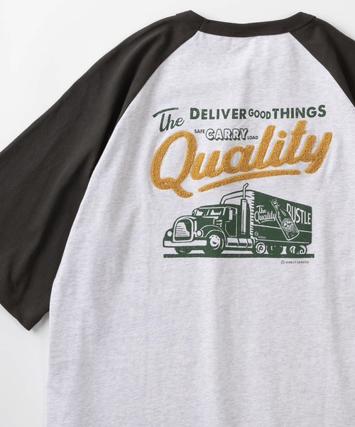 POWER TO THE PEOPLE（パワートゥーザピープル）の「【POWER TO THE PEOPLE/パワー トゥザ ピープル】ビッグシルエット ワンポイントロゴ＆バックデザイン ヘビーウェイト半袖Tシャツ/【リンガー/ラグラン】（Tシャツ/カットソー・メンズ・ホワイト×グレー/イエロー×グレー/ミント/ホワイト×ネイビー/ホワイト系その他/ホワイト×レッド・L/M）」の3枚目の写真