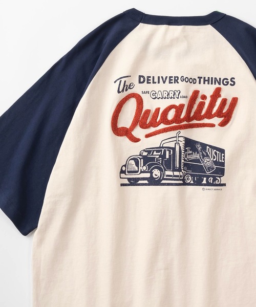 POWER TO THE PEOPLE（パワートゥーザピープル）の「【POWER TO THE PEOPLE/パワー トゥザ ピープル】ビッグシルエット ワンポイントロゴ＆バックデザイン ヘビーウェイト半袖Tシャツ/【リンガー/ラグラン】（Tシャツ/カットソー・メンズ・ホワイト×グレー/イエロー×グレー/ミント/ホワイト×ネイビー/ホワイト系その他/ホワイト×レッド・L/M）」の4枚目の写真