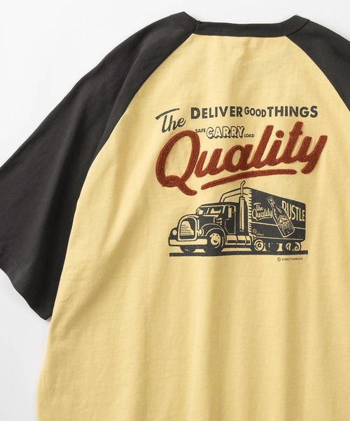 POWER TO THE PEOPLE（パワートゥーザピープル）の「【POWER TO THE PEOPLE/パワー トゥザ ピープル】ビッグシルエット ワンポイントロゴ＆バックデザイン ヘビーウェイト半袖Tシャツ/【リンガー/ラグラン】（Tシャツ/カットソー・メンズ・ホワイト×グレー/イエロー×グレー/ミント/ホワイト×ネイビー/ホワイト系その他/ホワイト×レッド・L/M）」の6枚目の写真