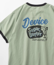 【POWER TO THE PEOPLE/パワー トゥザ ピープル】ビッグシルエット ワンポイントロゴ＆バックデザイン ヘビーウェイト半袖Tシャツ/【リンガー/ラグラン】