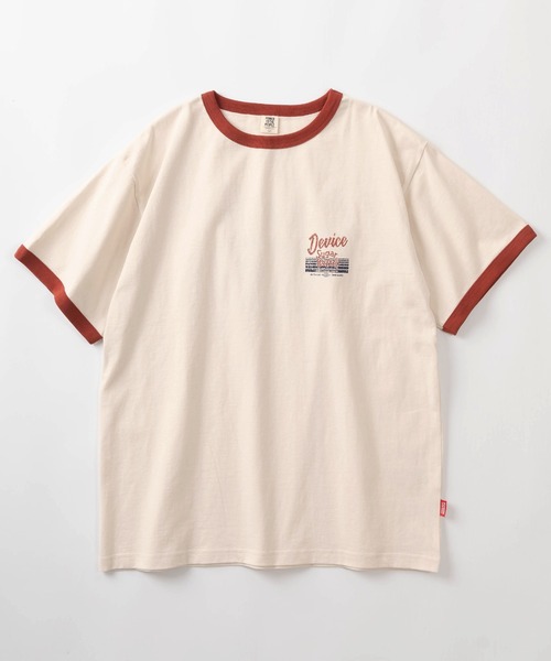 POWER TO THE PEOPLE（パワートゥーザピープル）の「【POWER TO THE PEOPLE/パワー トゥザ ピープル】ビッグシルエット ワンポイントロゴ＆バックデザイン ヘビーウェイト半袖Tシャツ/【リンガー/ラグラン】（Tシャツ/カットソー・メンズ・ホワイト×グレー/イエロー×グレー/ミント/ホワイト×ネイビー/ホワイト系その他/ホワイト×レッド・L/M）」の7枚目の写真