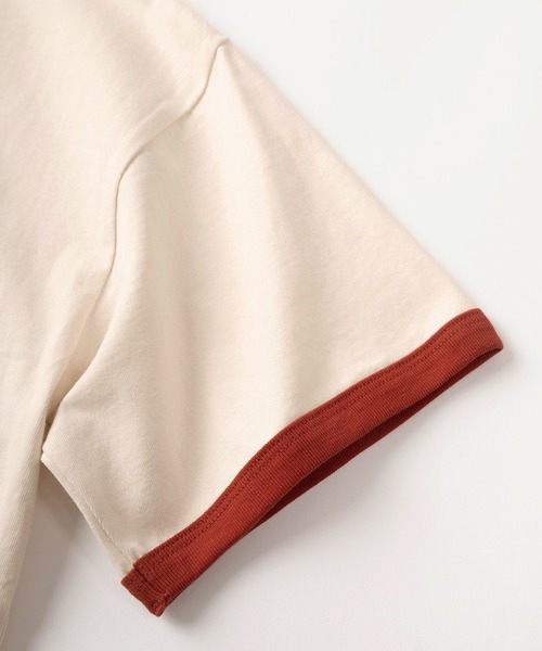 POWER TO THE PEOPLE（パワートゥーザピープル）の「【POWER TO THE PEOPLE/パワー トゥザ ピープル】ビッグシルエット ワンポイントロゴ＆バックデザイン ヘビーウェイト半袖Tシャツ/【リンガー/ラグラン】（Tシャツ/カットソー・メンズ・ホワイト×グレー/イエロー×グレー/ミント/ホワイト×ネイビー/ホワイト系その他/ホワイト×レッド・L/M）」の11枚目の写真