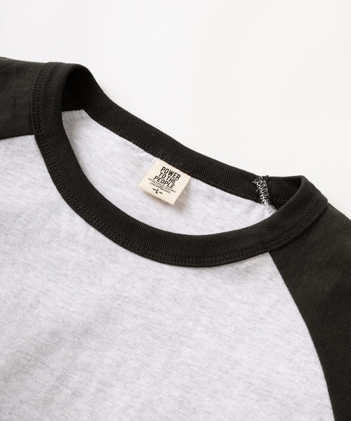 POWER TO THE PEOPLE（パワートゥーザピープル）の「【POWER TO THE PEOPLE/パワー トゥザ ピープル】ビッグシルエット ワンポイントロゴ＆バックデザイン ヘビーウェイト半袖Tシャツ/【リンガー/ラグラン】（Tシャツ/カットソー・メンズ・ホワイト×グレー/イエロー×グレー/ミント/ホワイト×ネイビー/ホワイト系その他/ホワイト×レッド・L/M）」の17枚目の写真