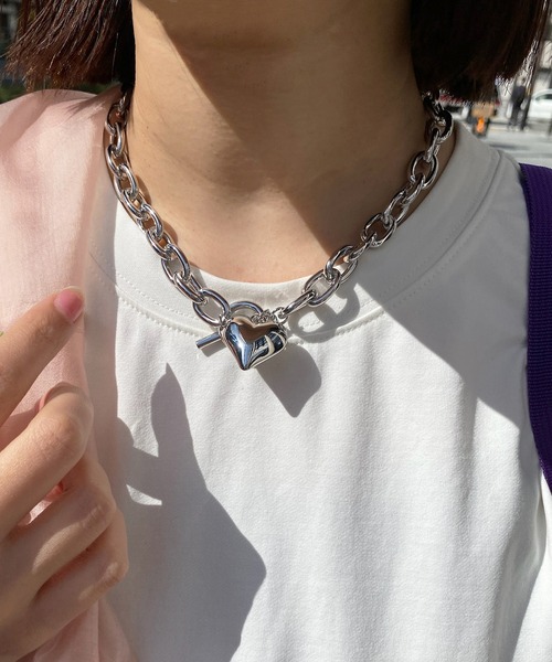 DouDou（ドゥドゥ）の「プックリハートチェーンネックレス（ネックレス・レディース・シルバー/ゴールド・FREE）」の7枚目の写真